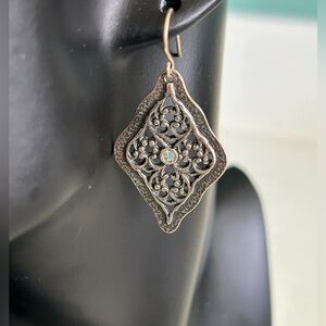 .925 Filigree & Blue Topaz Earrings